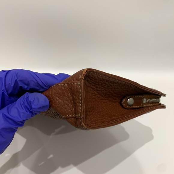 Burberrys Brown Leather Boston Sku#85586 (Gently used, rubbing, lost shape) - Picture 7 of 15